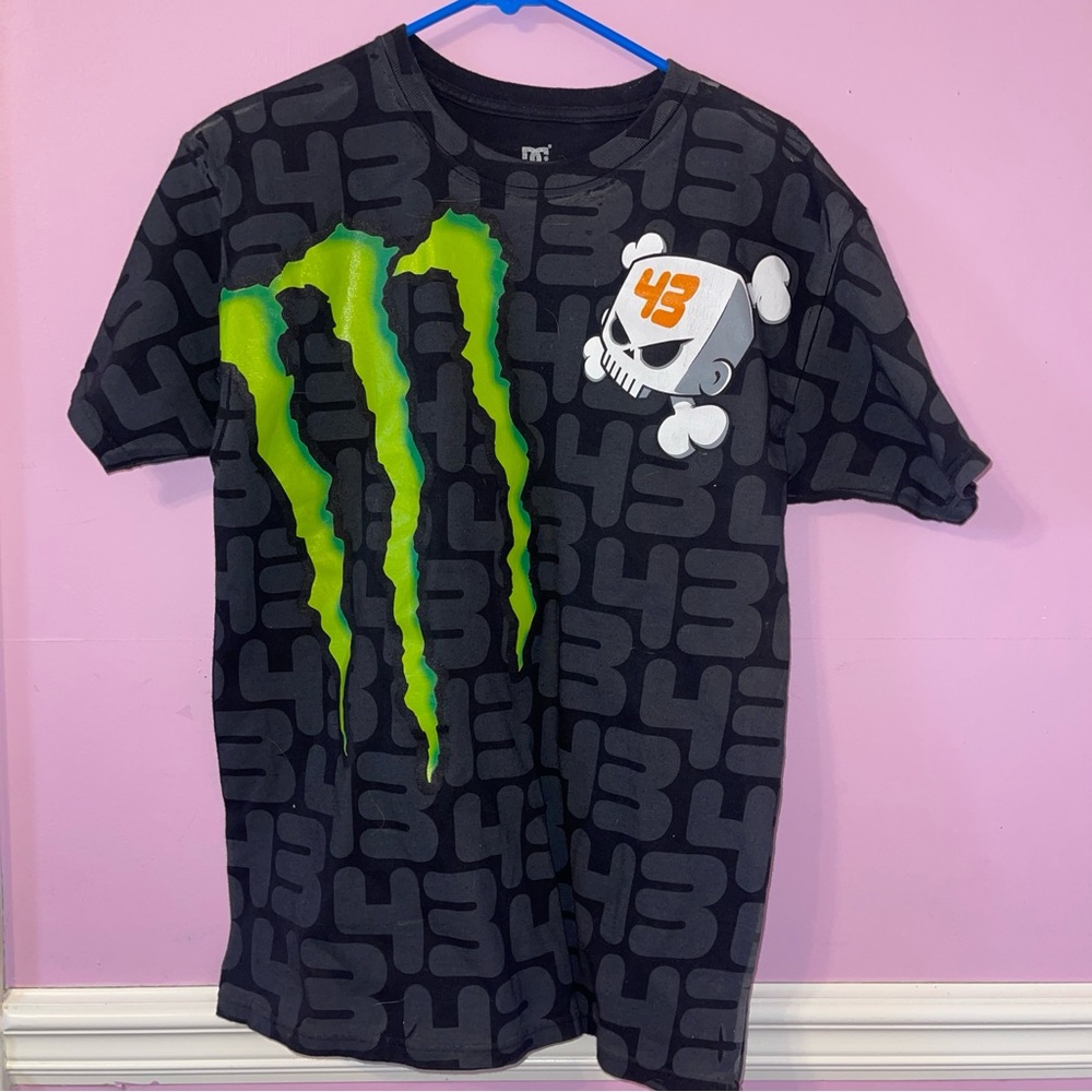 RARE Vintage Y2K DC monster energy drink graphic t shirt top motocross